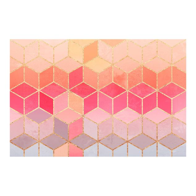 Wallpaper - Colourful Pastel Golden Geometrie