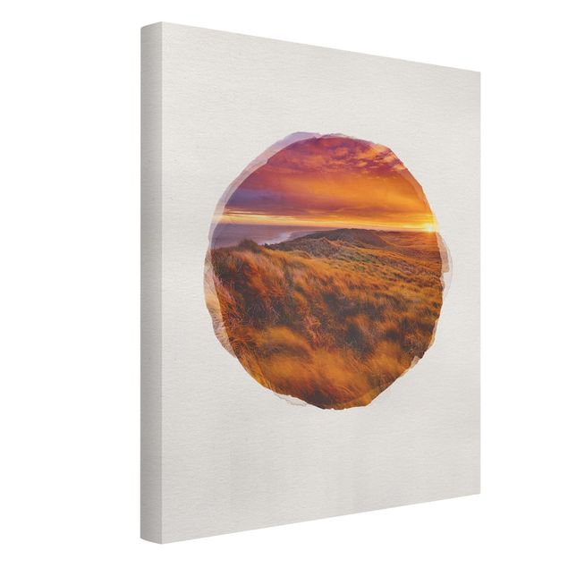 Canvas print - WaterColours - Sunrise On The Beach On Sylt