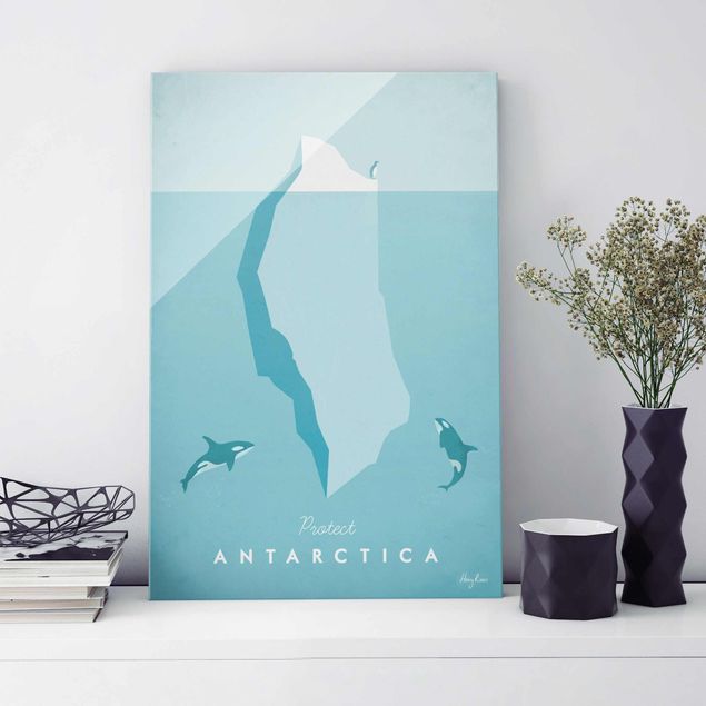 Glas Magnettafel Travel Poster - Antarctica