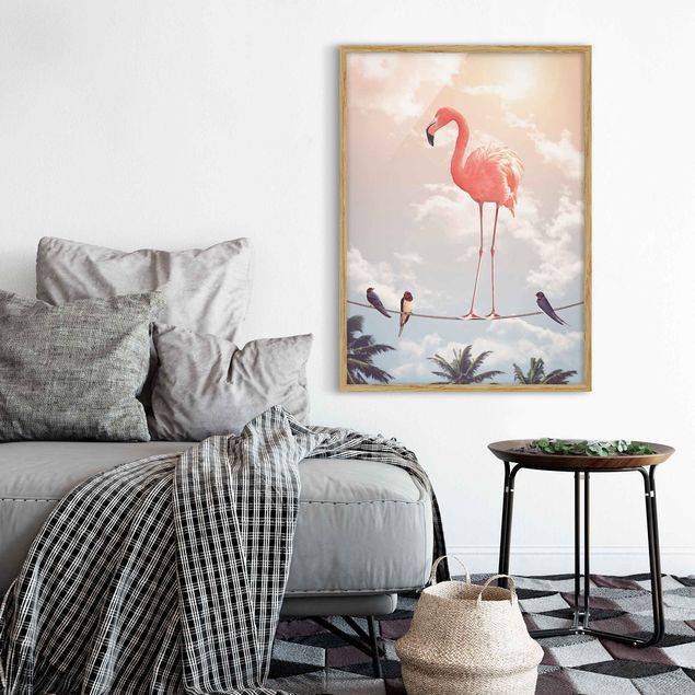Framed poster - Sky With Flamingo