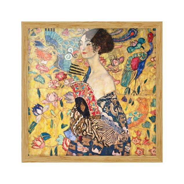 Framed poster - Gustav Klimt - Lady With Fan