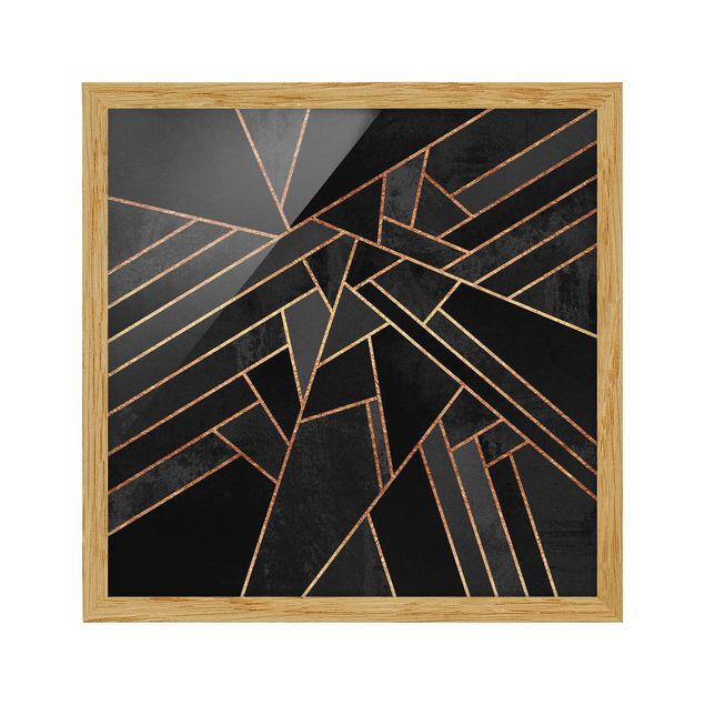 Framed poster - Black Triangles Gold