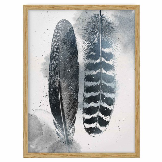 Framed poster - Two Feathers - WaterColours