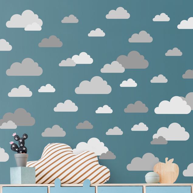 Wall sticker - 40 Clouds Grey Set