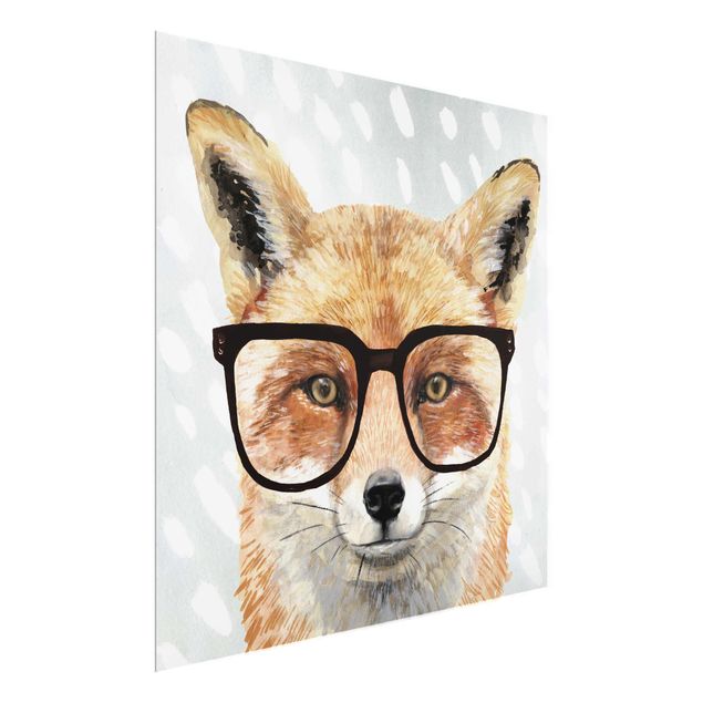 Glass print - Animals With Glasses - Fox