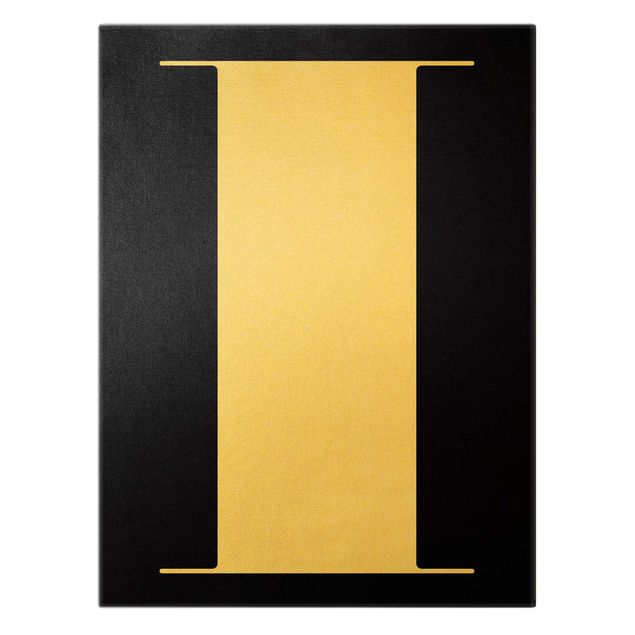 Canvas print gold - Antiqua Letter I Black