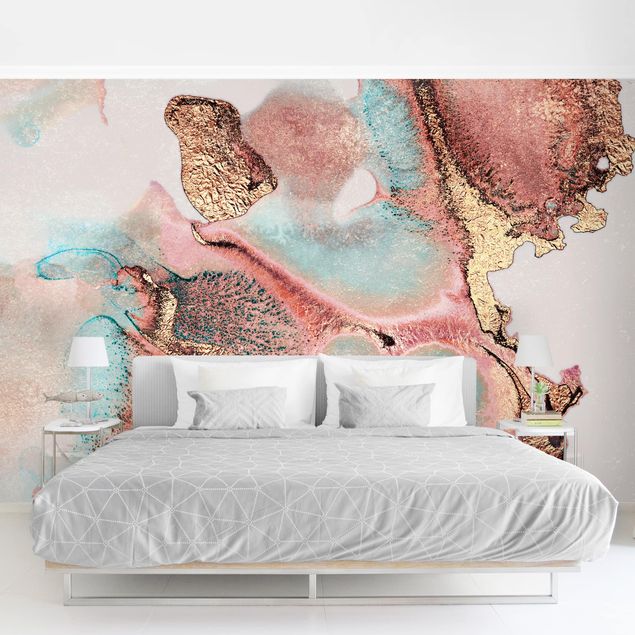 Wallpaper - Golden Watercolour Rosé