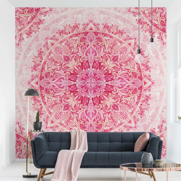 Wallpapers Mandala Watercolour Ornament Pattern Pink