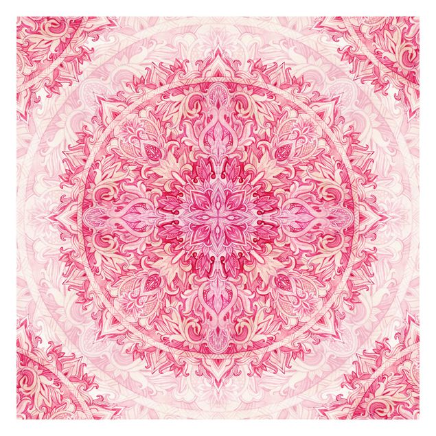 Wallpaper - Mandala Watercolour Ornament Pattern Pink