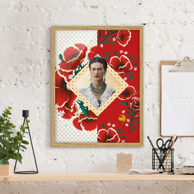 Framed poster - Frida Kahlo - Poppies