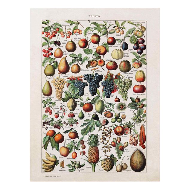 Glass print - Vintage Board Fruits