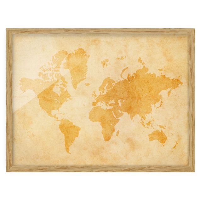 Framed poster - Vintage World Map