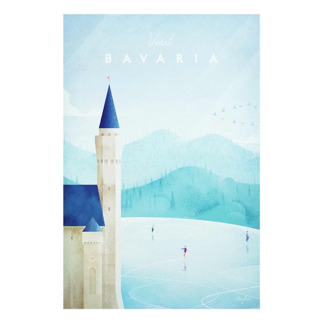 Glass print - Travel Poster - Bavaria
