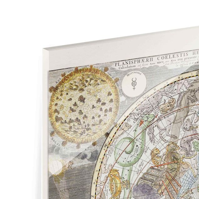 Glass print - Vintage Ancient Star Map