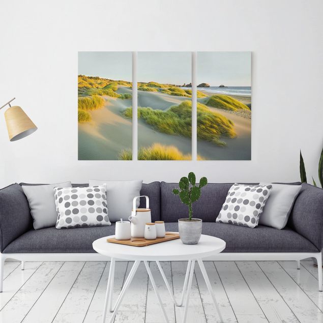 Print on canvas 3 parts - Dunes And Grasses At The Sea