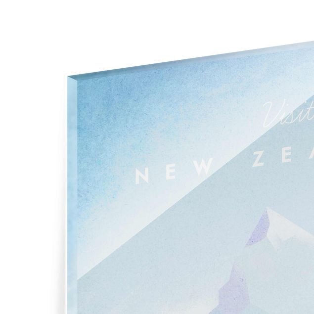 Glass print - Travel Poster - New Zealand