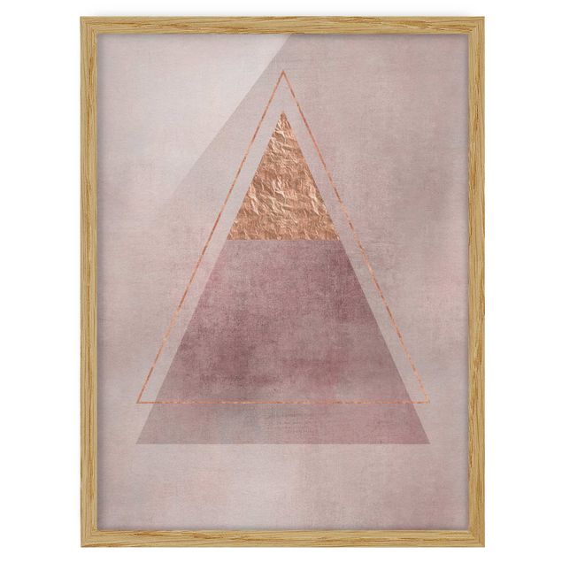 Framed poster - Geometry In Pink And Gold II