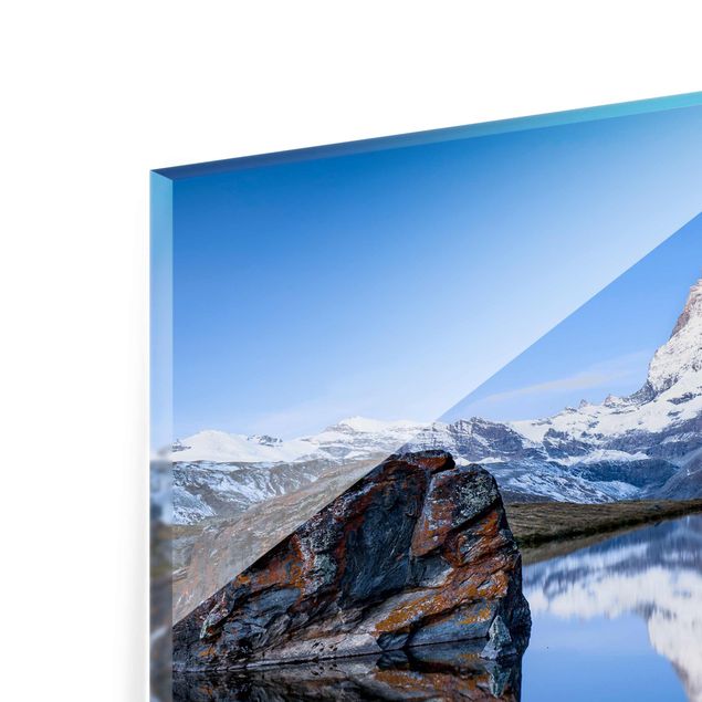 Glass print - Stellisee Lake In Front Of The Matterhorn