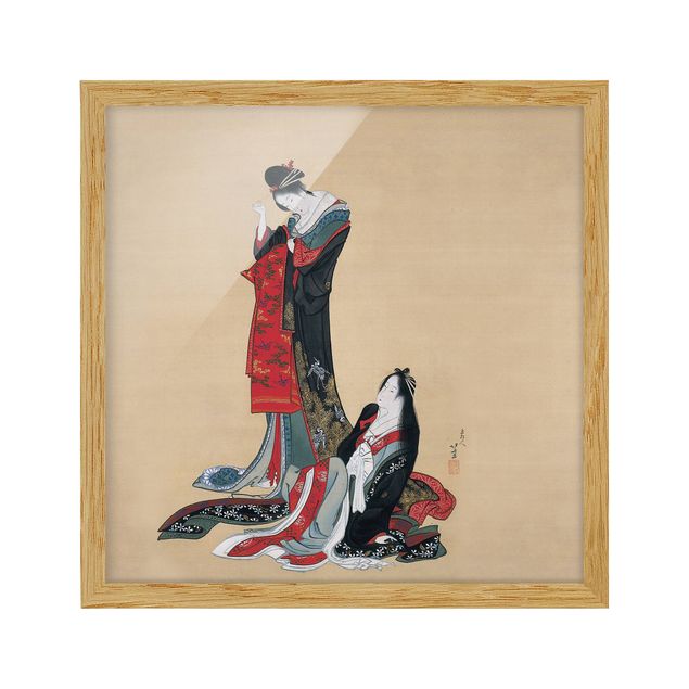 Framed poster - Katsushika Hokusai - Two Courtesans
