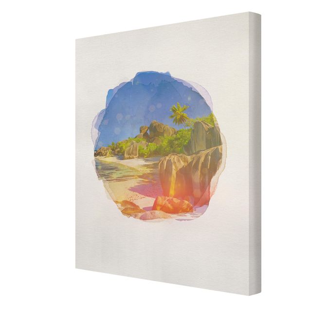 Canvas print - WaterColours - Dream Beach Seychelles