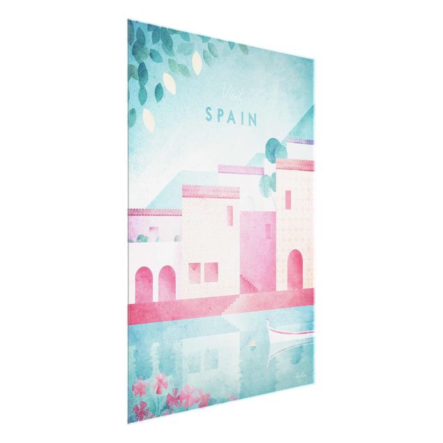 Glass print - Travel Poster - Spain