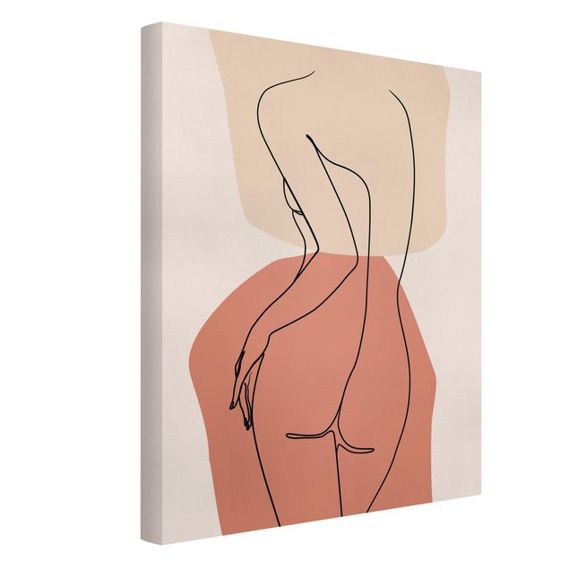 Canvas print - Line Art Woman Back Brown