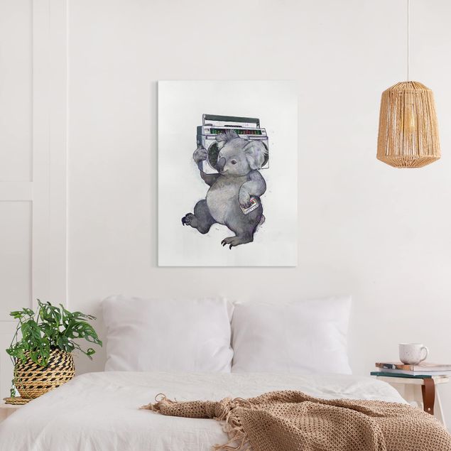 Canvas print - Illustration Koala With Radio Painting