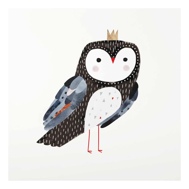 Glass print - Crowned Owl Dark