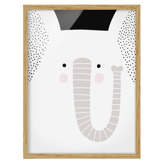 Framed poster - Zoo With Patterns - Elephant
