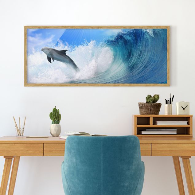 Framed poster - Playing Dolphins