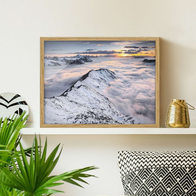 Framed poster - View Of Clouds And Mountains