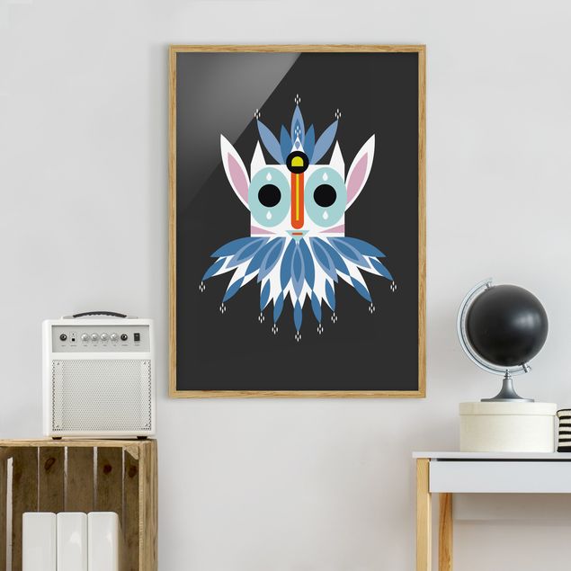 Framed poster - Collage Ethno Mask - Gnome