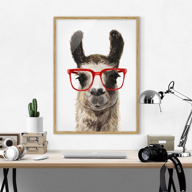 Framed poster - Hip Lama With Glasses II