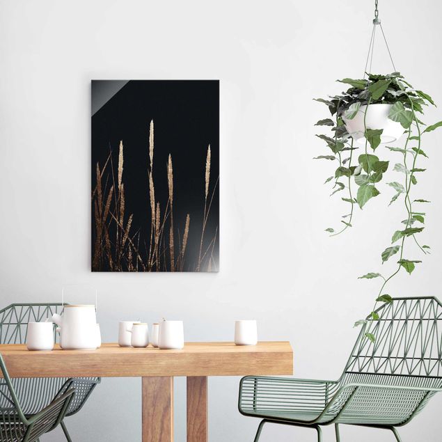 Glass print - Graphical Plant World - Golden Reed