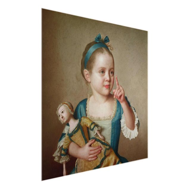 Glass print - Jean Etienne Liotard - Girl With Doll