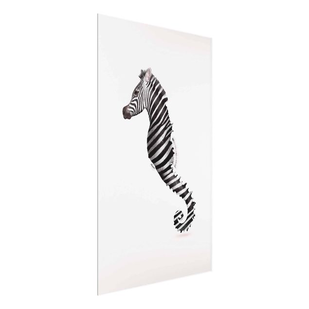 Glass print - Seahorse With Zebra Stripes