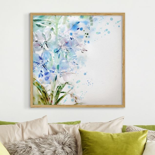 Framed poster - Watercolour Flowers Lilies