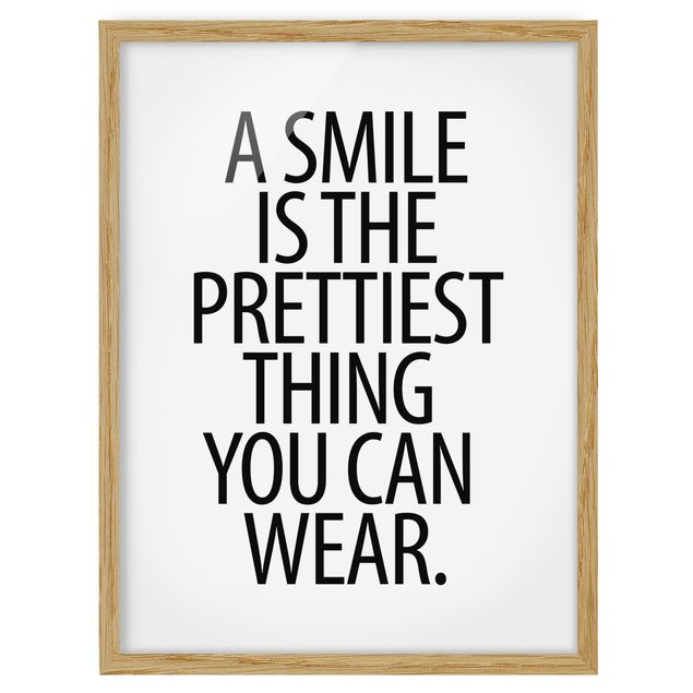 Framed poster - A Smile Is The Prettiest Thing Sans Serif