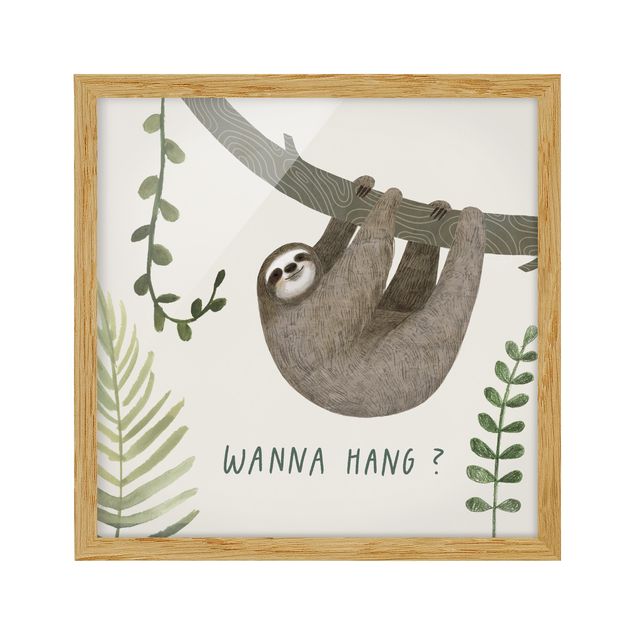 Framed poster - Sloth Sayings - Hang