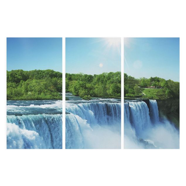 Print on canvas 3 parts - Waterfall Scenery
