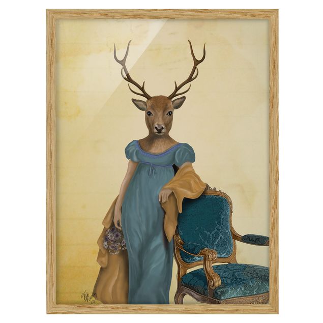 Framed poster - Animal Portrait - Deer Lady