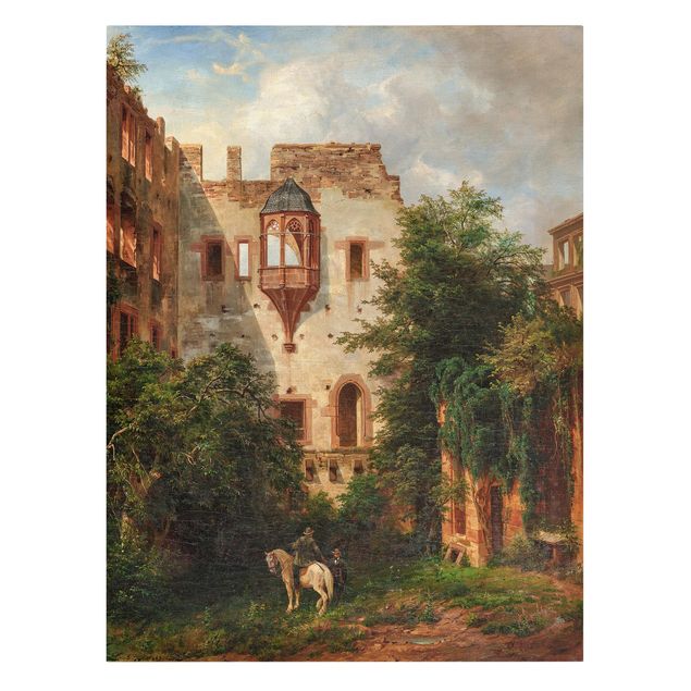 Canvas print - Carl Ludwig Fahrnbach - In The Courtyard Of Heidelberg Castle