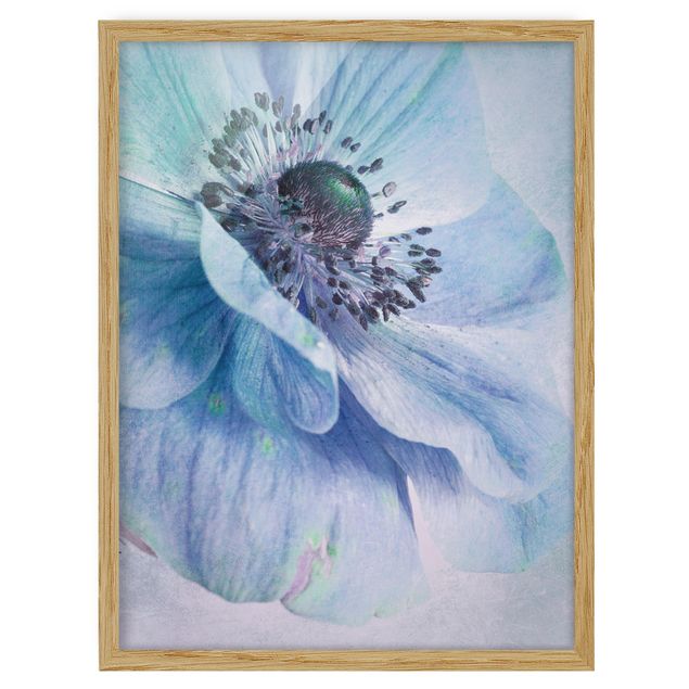 Framed poster - Flower In Turquoise