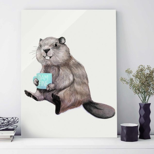 Glass print - Illustration Beaver Wit Coffee Mug