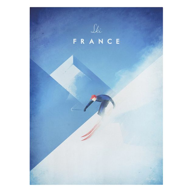 Print on canvas - Travel Poster - Ski In France