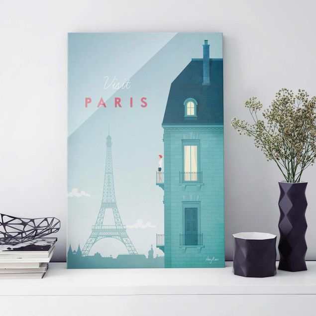 Glas Magnettafel Travel Poster - Paris