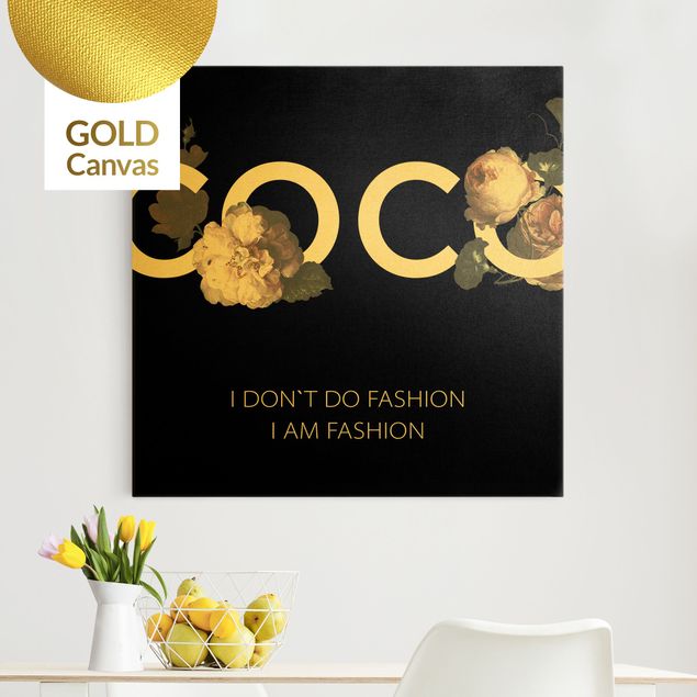 Canvas print gold - COCO - I dont´t do fashion Roses Black