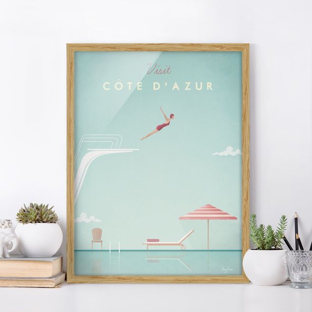 Framed poster - Travel Poster - Côte D'Azur