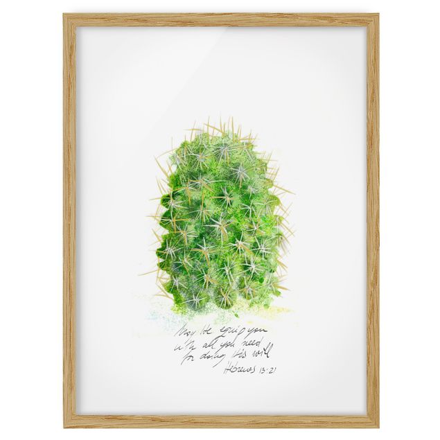 Framed poster - Cactus With Bibel Verse I