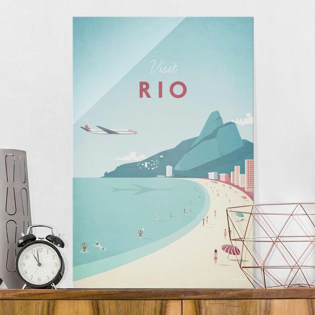 Glas Magnettafel Travel Poster - Rio De Janeiro
